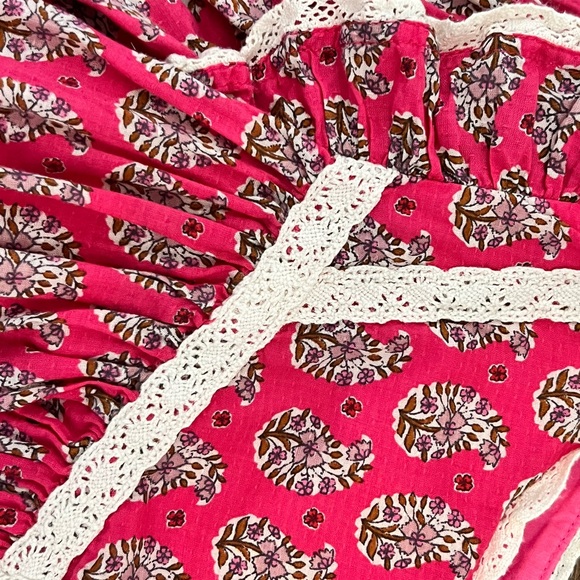 Mini Boden Lace Trim Woven Dress in Pink Paisely - Picture 7 of 7